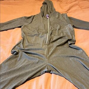 Sparkly Gray Hooded Jumpsuit